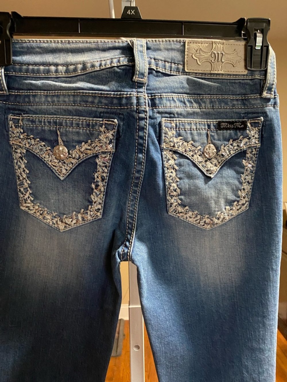 Miss Me Blue Flare Jeans with Faded Front - Picture 4 of 4
